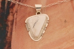 Genuine White Buffalo Turquoise Native American Pendant